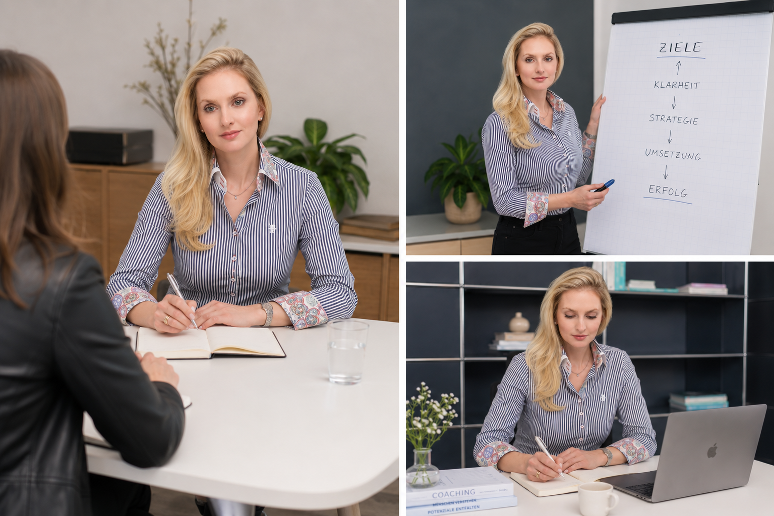 Collage mit Beratungssituationen von Anna Leinich